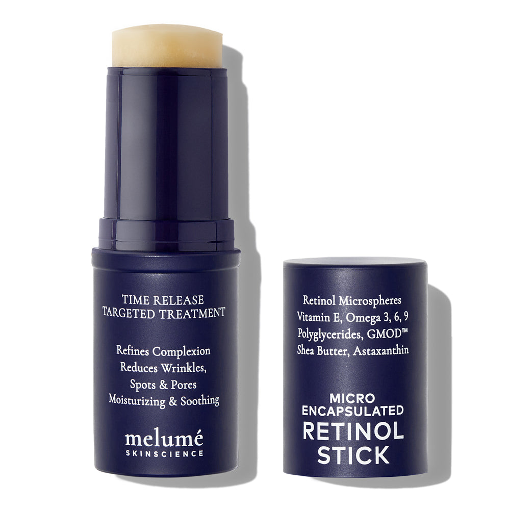 packshot of micro encapsulated retinol stick with cap open