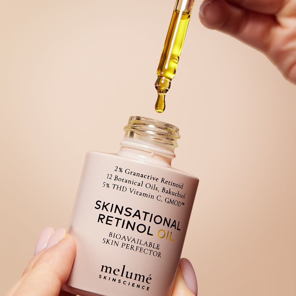 image mood of dropper drop into skinsational retinol oil