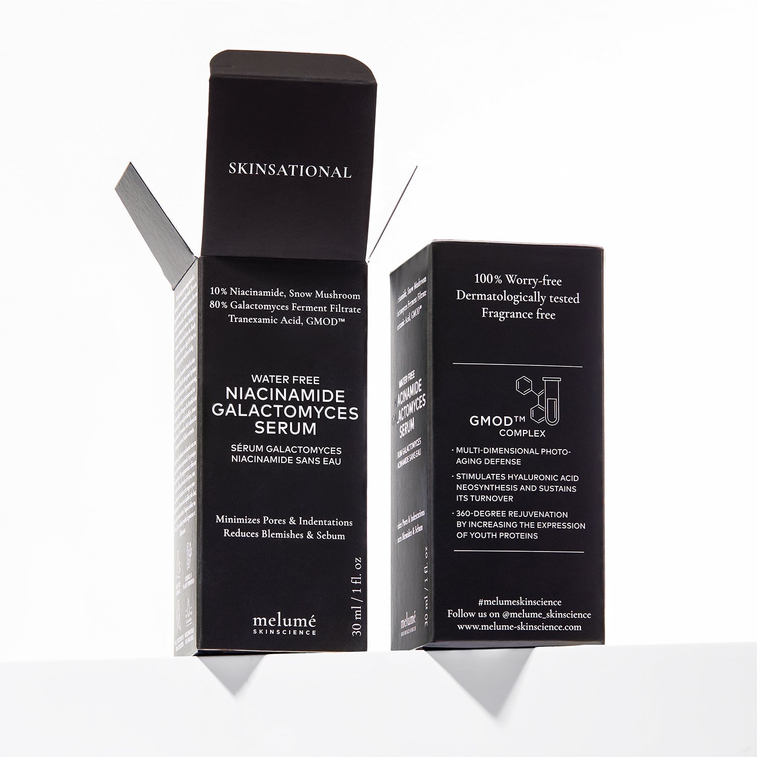 image packshot of packaging of water free niacinamide galactomyces serum